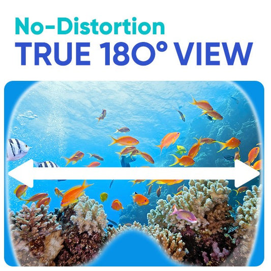 מסכת שנורקל מקצועית מלאה של Platinum Arowana® - כחול