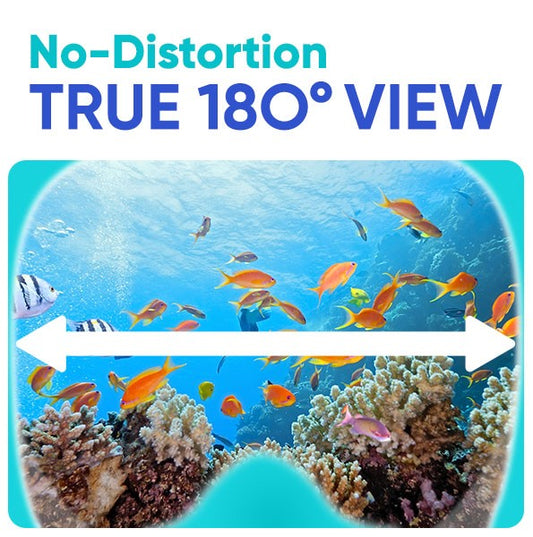 מסכת שנורקל מקצועית מלאה של Platinum Arowana® - טורקיז