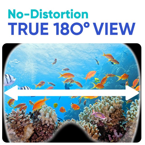 מסכת שנורקל מקצועית מלאה של Platinum Arowana® - שחור