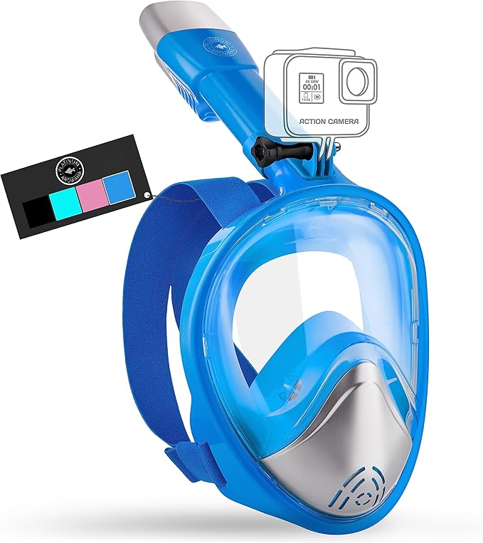 מסכת שנורקל מקצועית מלאה של Platinum Arowana® - כחול