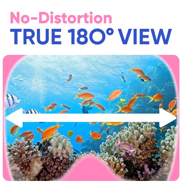 מסכת שנורקל מקצועית מלאה של Platinum Arowana® - ורוד